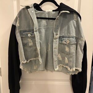 Dance & Marvel Denim Jacket with Black Hoodie